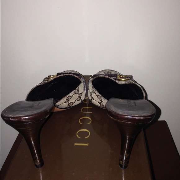 💯Authentic Gucci Monogram Print Mules - Picture 3 of 4