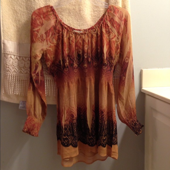 Tops - Printed Brown Top