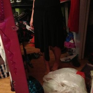 Black flowy formal skirt