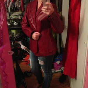 Red leather jacket