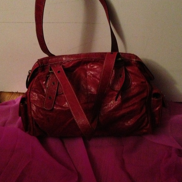 Red hand bag