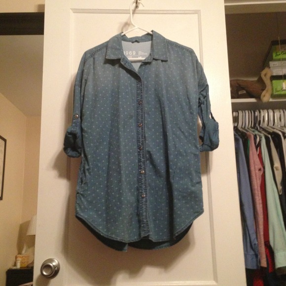 Gap denim tunic button down