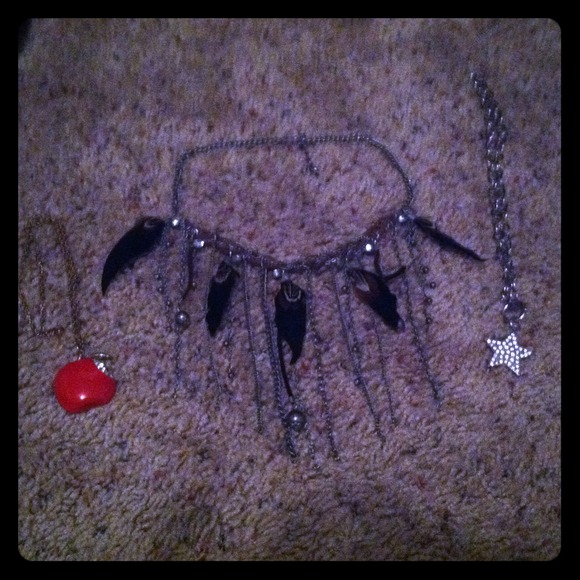 Three necklaces! Apple, Star, & Feather!