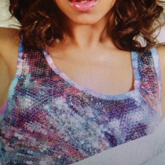Sequin tank top tie dye colored