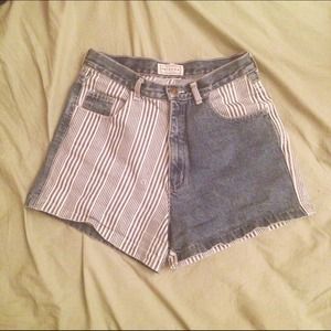 Striped High Waist Shorts
