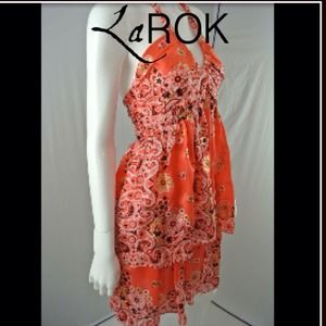 ✅🍉Genuine LaROK Silk Halter Dress size Small