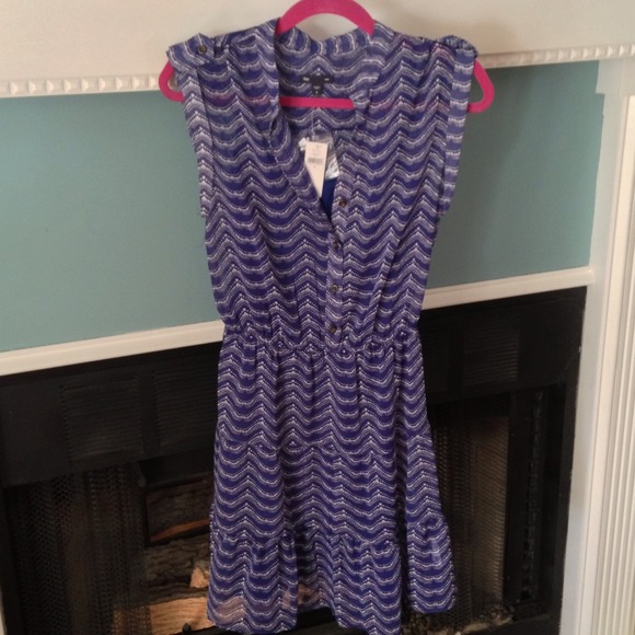💥SOLD💥GAP Royal Blue Purple Chevron Dress