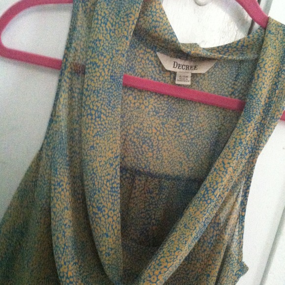 Very pretty blue and yellow leopard blouse - Picture 3 of 3