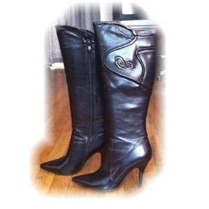 Black knee high boots