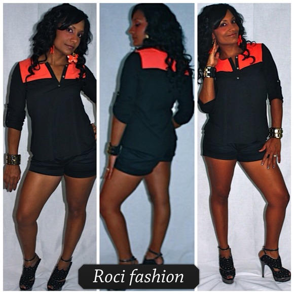 Orange And black top - Picture 3 of 3