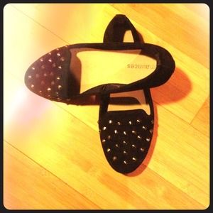 Black studded loafers
