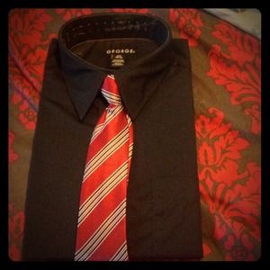 Boys size 10-12 black dress shirt nwt