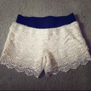 White Lace Shorts- NWOT