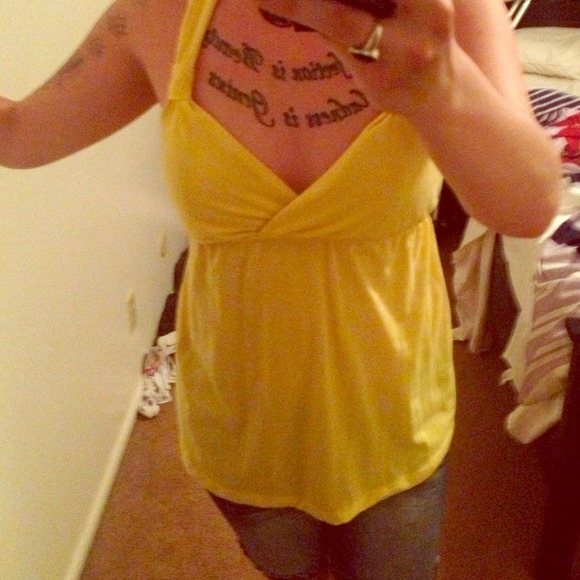 Yellow flowing tank top