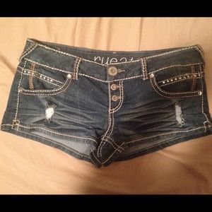 Rue 21 Blue Jean Bedazzled Shorts