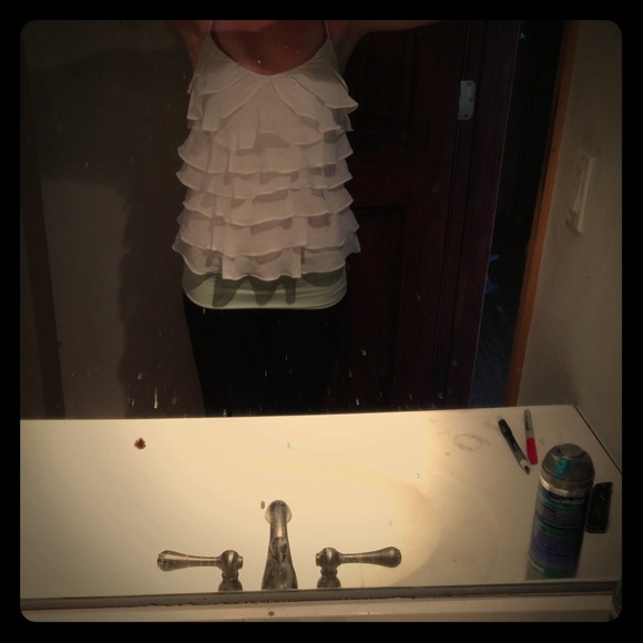 Cute white ruffled blouse