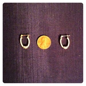 White Gold Hoop Earrings with Yellow Gold Accents