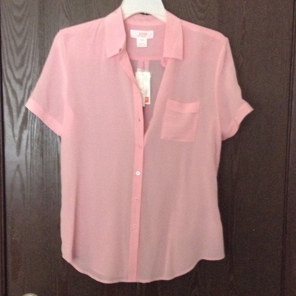 SOLD Joe Fresh pink short sleeve blouse.