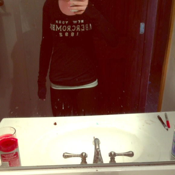 Abercrombie and Fitch dark blue long sleeved shirt