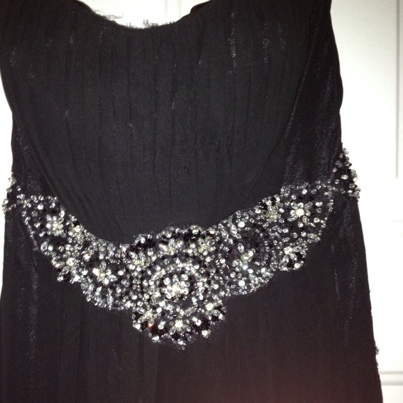 Long chiffon black prom dress - Picture 2 of 4