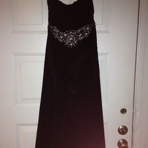 Long chiffon black  prom dress