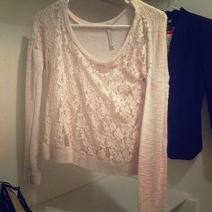 Adorable lace half sweater!