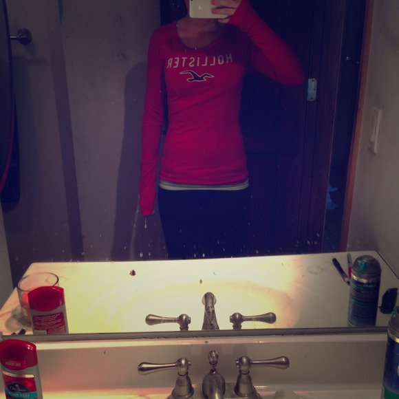 Hot pink Hollister long sleeved shirt