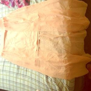 Peach bodycon skirt with train