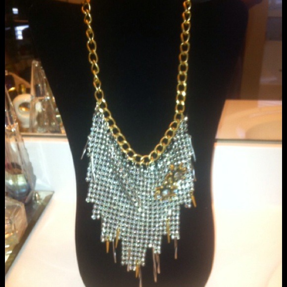 BCBG silver & gold bib necklace brand new tags on