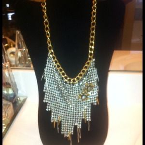 BCBG silver & gold bib necklace brand new tags on