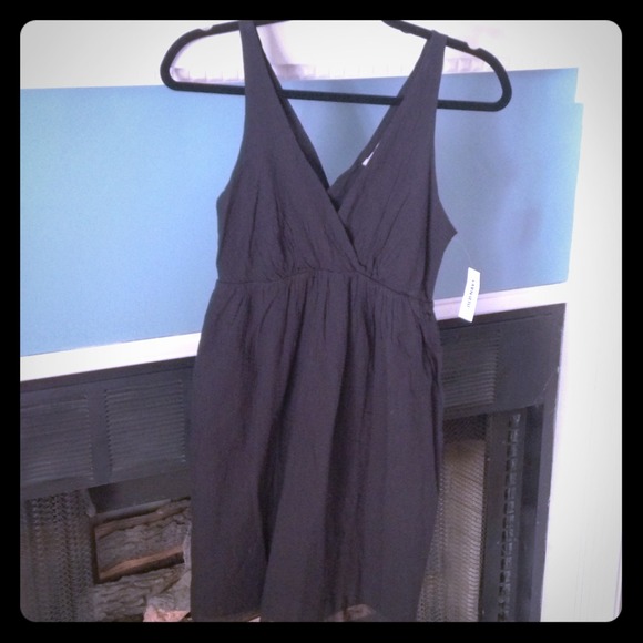 Old Navy Black Cross Front Dress Size Medium