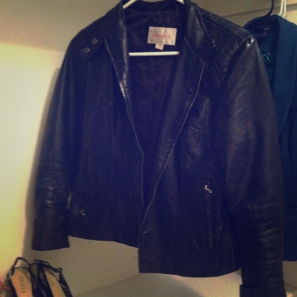 Black leather jacket