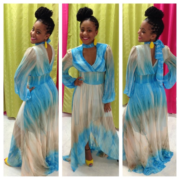 🎯SOLD🎯Oooohlala tie dye hi/low maxi