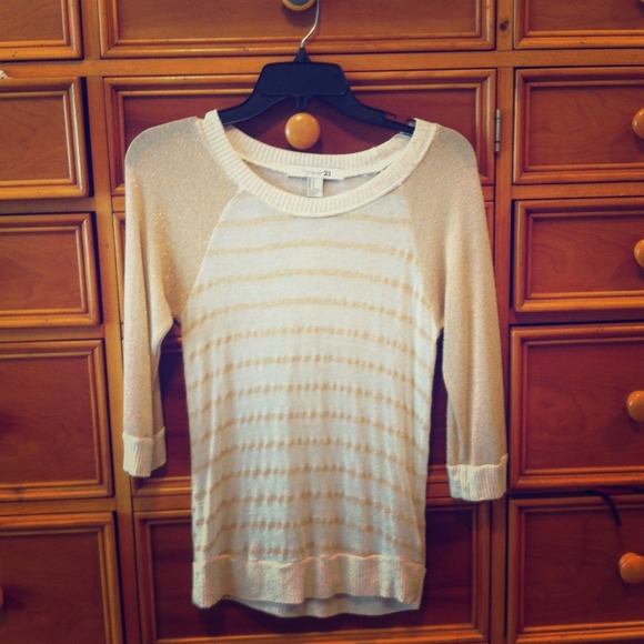Forever 21 gold striped top