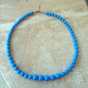 Electric Blue Beaded Necklace