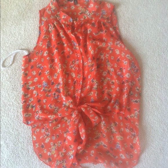 SOLD Papaya High low hem shirt