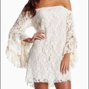Lace off the shoulder dress