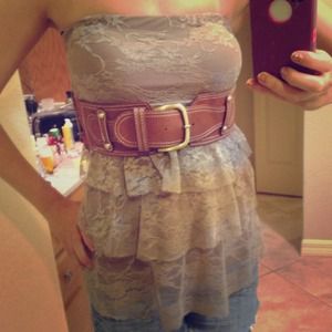 Lacey stone-brown top