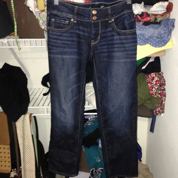 American eagle "Artist" cropped pants dark wash