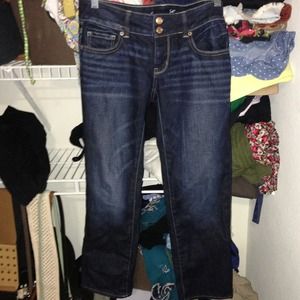 American eagle "Artist" cropped pants dark wash