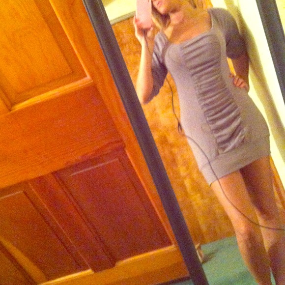 grey sweater dress or sweater
