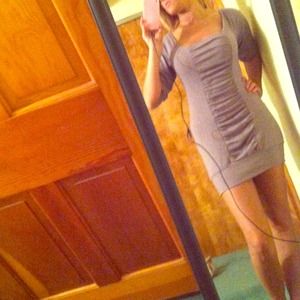 grey sweater dress or sweater