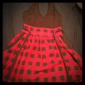 Open back plaid dress!