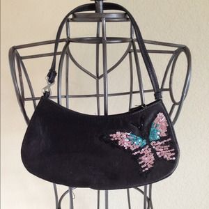 Small black evening purse