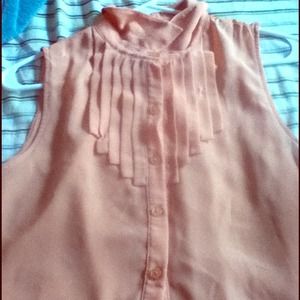 🎀F21 Chifflon Pink High-Lo Shirt🎀