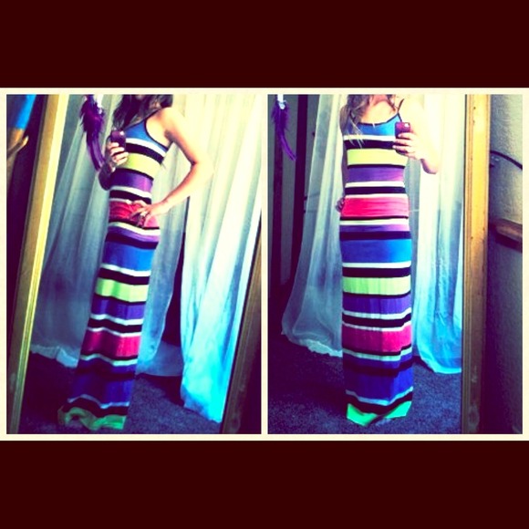 Cute, long, striped dress