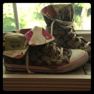 Authentic Coach high top tennis shoes:)