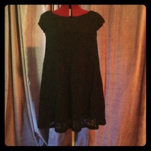 Black lace shift dress