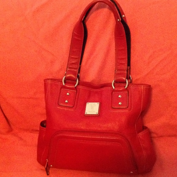 Tignanello deep red handbag.