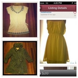 Bundle of dress, shirt, jacket